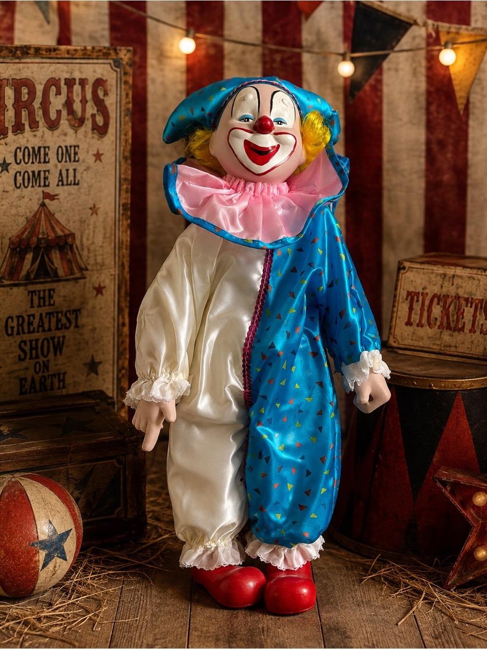 Vintage The Heritage Mint, Ltd. Porcelain Doll Clown Chester “The Jester”
